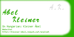 abel kleiner business card