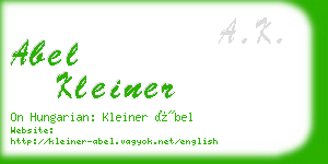 abel kleiner business card